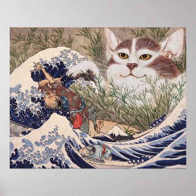 Supernatural Cat at the Great Wave Poster (Front)