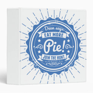 Supernatural "Dean Says Eat More Pie!" Binder