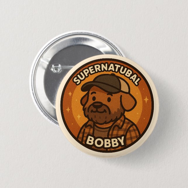 Supernatural Dog - Bobby 2 Inch Round Button (Front & Back)