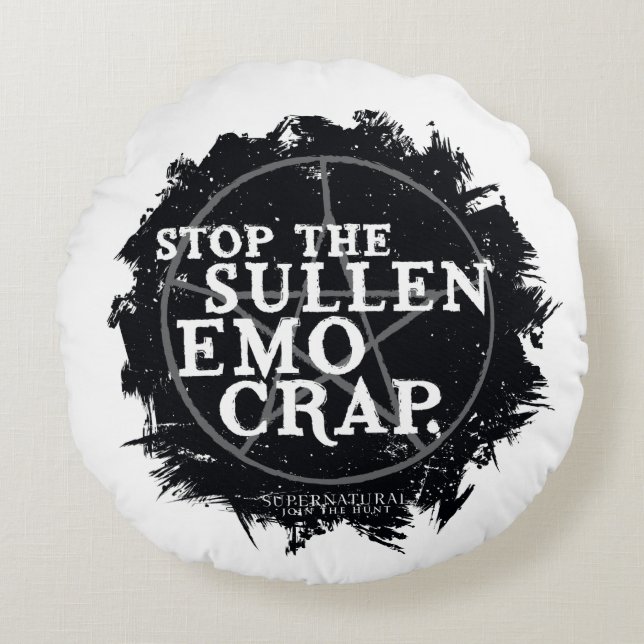 Supernatural "Emo" Quote Round Pillow (Front)