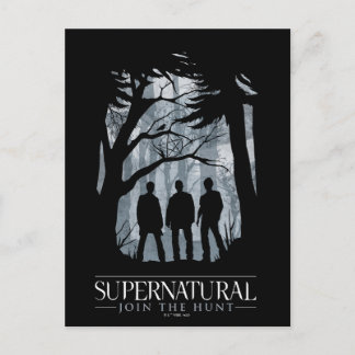Supernatural Forest Silhouette Graphic Postcard