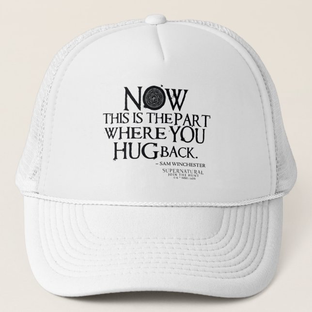 Supernatural "Hug Back" Quote Trucker Hat (Front)