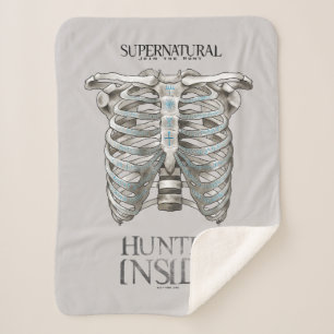 Supernatural "Hunter Inside" Ribcage Graphic Sherpa Blanket