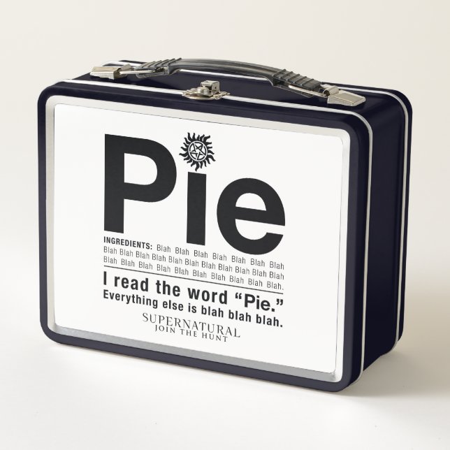 Supernatural "Pie" Quote Metal Lunch Box (Front)