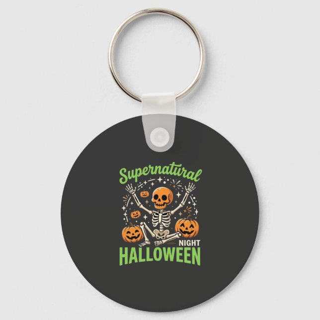 Supernatural Skeleton Halloween Vector Design_1 Keychain (Front)