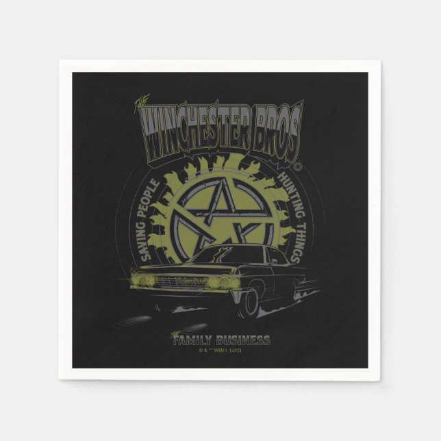 Supernatural "The Winchester Bros" Car Graphic Napkin (Front)