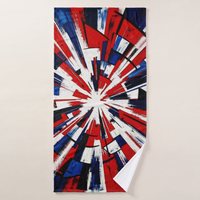 Supernova Pop – Abstract Geometric Explosion Bath Towel Set (Bath Towel)