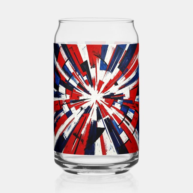 Supernova Pop – Abstract Geometric Explosion Can Glass (Front)