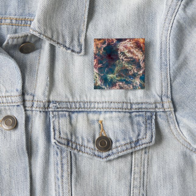 Supernova Remnant Cassiopeia A. 2 Inch Square Button (In Situ)