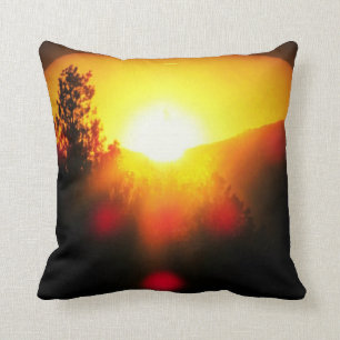Supernova sunset throw pillow