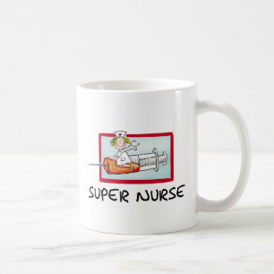 supernurse - Humourous Cartoon Nurse on Syringe. Coffee Mug