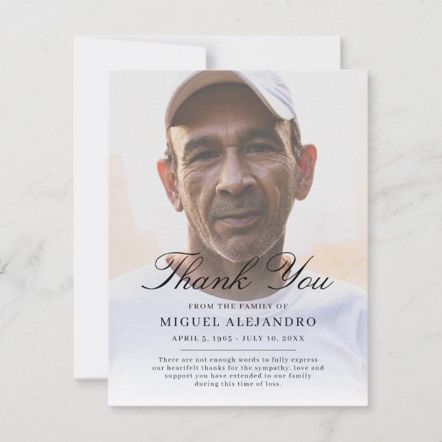 Superposer Élégante Carte de remerciements de symp (Devant)