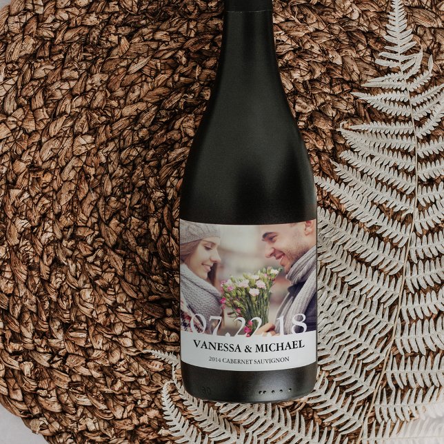 Superposition chic | Mariage Favor Photo Étiquette (Créateur téléchargé)