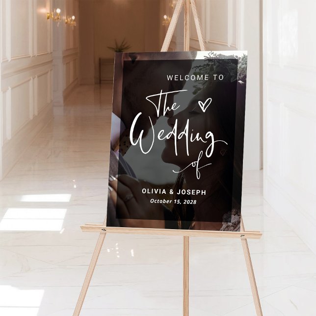 Superposition moderne en noir et blanc | Mariage p (Créateur téléchargé)