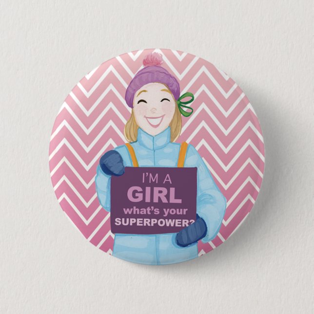 Superpower 2 Inch Round Button (Front)