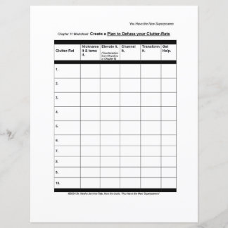 Superpower Worksheet: Defuse the Clutter-Rats 