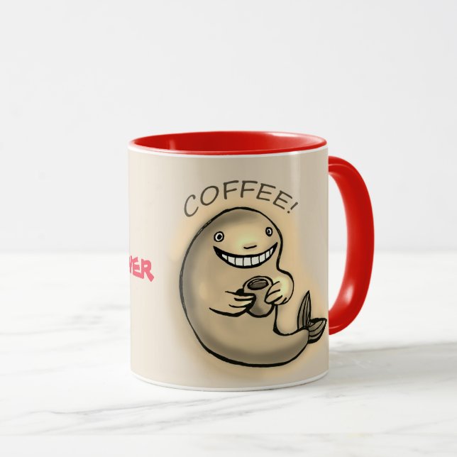 superpuissance de la Mug de baleine à café (Devant droit)