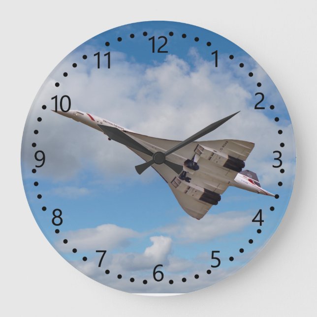 Supersonic Concorde G-BOAB-4 Large Clock (Front)