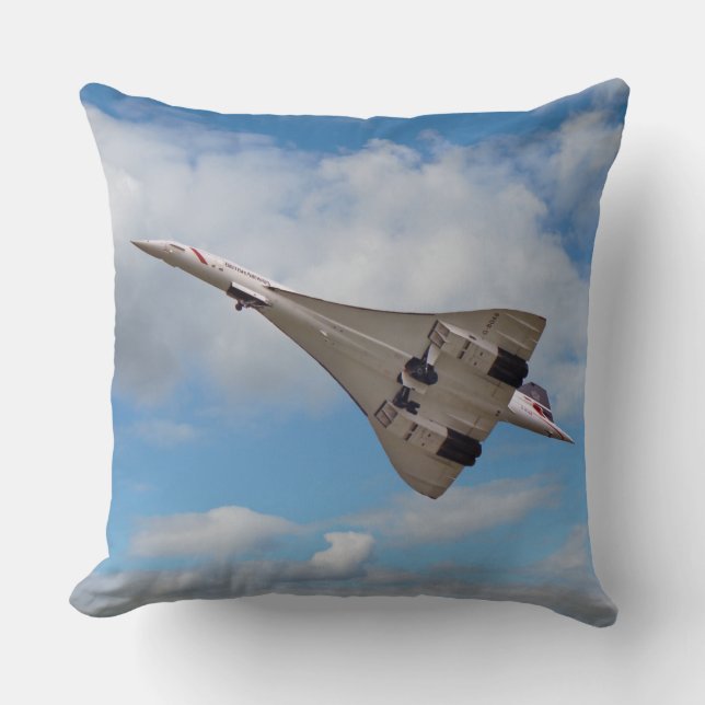 Supersonic Concorde G-BOAB Throw Pillow (Front)