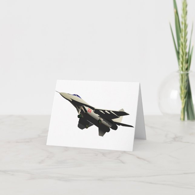 Supersonic Fighter Jet Military Aircraft Card (Front)