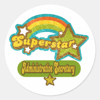 Superstar Administrative Secretary Classic Round Sticker