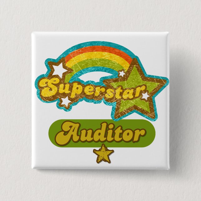 Superstar Auditor 2 Inch Square Button (Front)