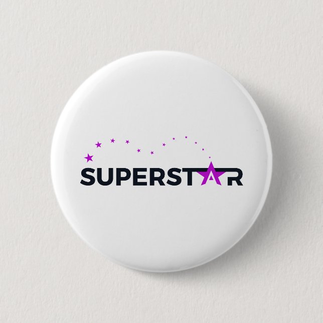Superstar Bouncing Pink 2 Inch Round Button (Front)