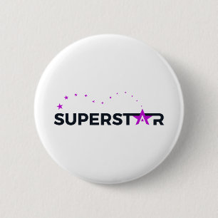Superstar Bouncing Pink 2 Inch Round Button