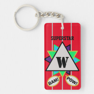 Superstar Cartoon Monogram Red Black Keychain