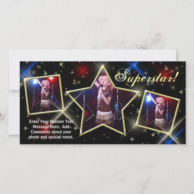 SuperStar Custom Carte photo, Model Pageant Kids.. (Devant)
