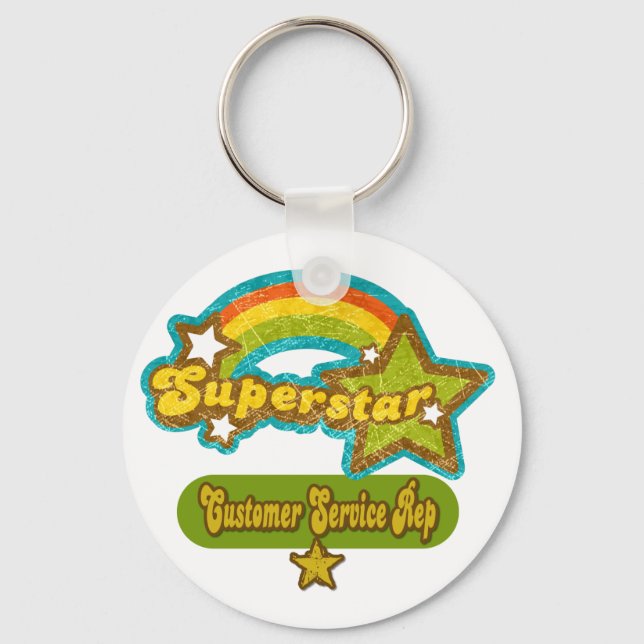 Superstar Customer Service Rep Keychain (Front)
