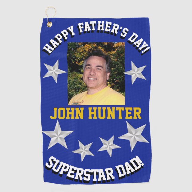 "Superstar Dad" Father's Day Golf Towel (Front)