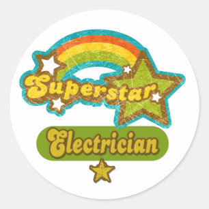 Superstar Electrician Classic Round Sticker
