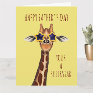 Superstar Giraffe Father's Day Card