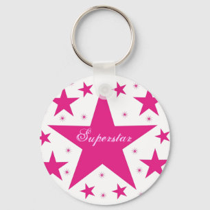 Superstar Keychain, Pink Keychain