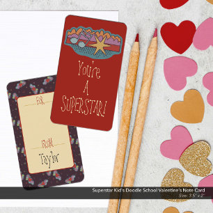 Superstar Kid's Doodle School Valentine's  Card