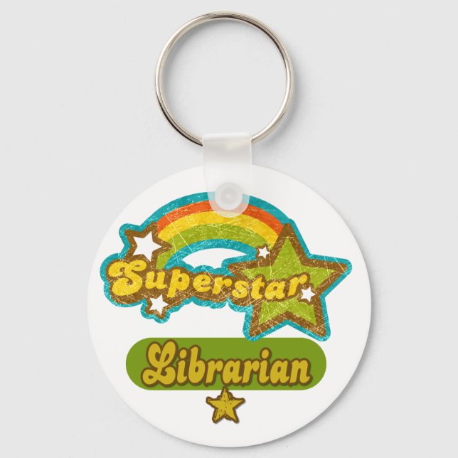 Superstar Librarian Keychain (Front)