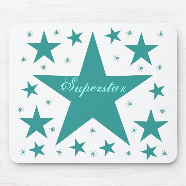 Superstar Mousepad, Teal Mouse Pad (Front)
