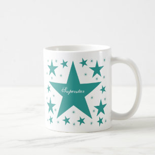 Superstar Mug, Teal Coffee Mug