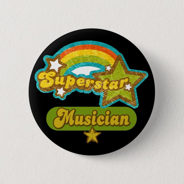 Superstar Musician 2 Inch Round Button (Front)