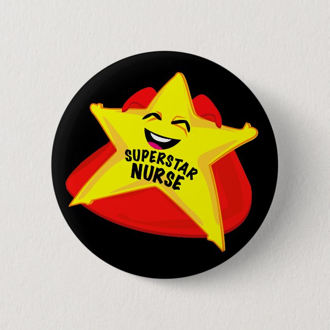 superstar nurse funny pin (Front)