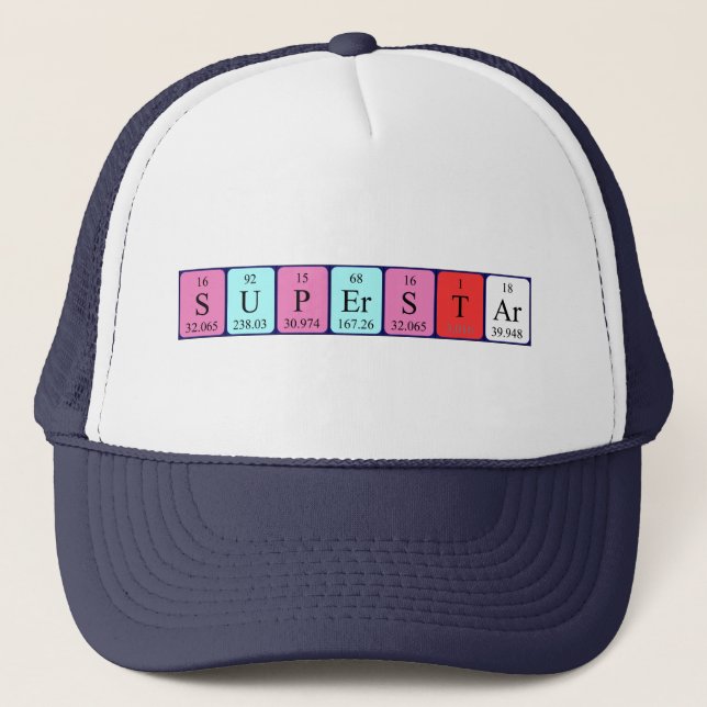 Superstar periodic table name hat (Front)