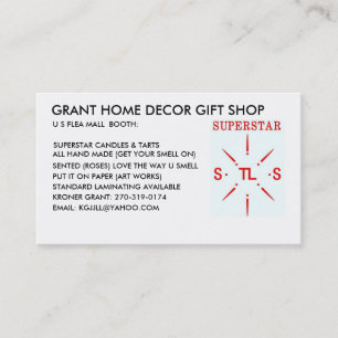 SUPERSTAR PROMOTIONS. BUSINESS CARD