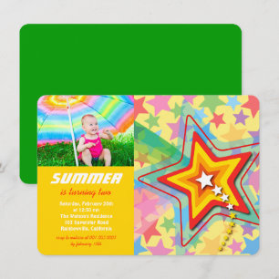 Superstar Rainbow Colorful Invitation de fête d'an