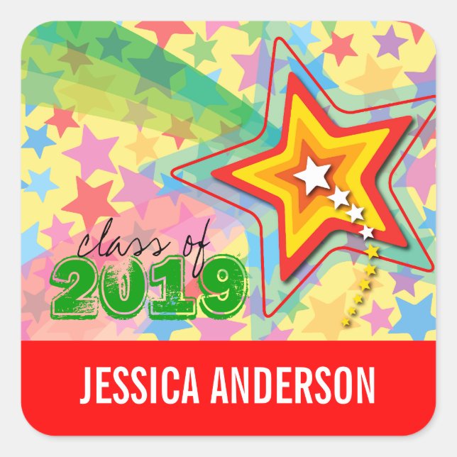 Superstar Rainbow Graduation Sticker (Front)
