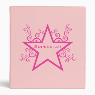Superstar Swirls Binder, Bright Pink Binder