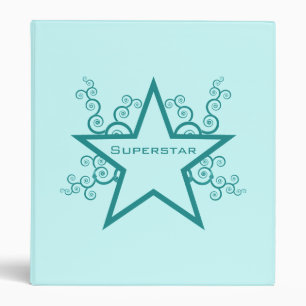 Superstar Swirls Binder, Teal Binder