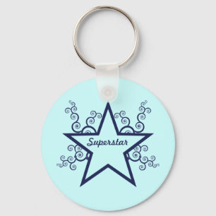 Superstar Swirls Keychain, Dark Blue Keychain