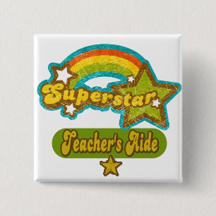 Superstar Teacher's Aide 2 Inch Square Button