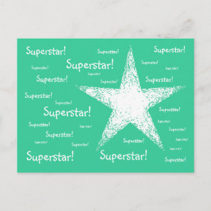 Superstar! Turquoise Postcard